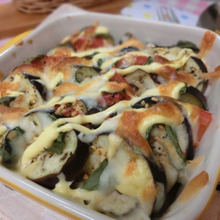 レンジとグリルで6分☆ ♪ ジュワッとナス&トマトのチーズ焼き