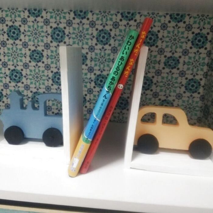 【100均リメイク】木のおもちゃと端材でブッグエンドをDIY