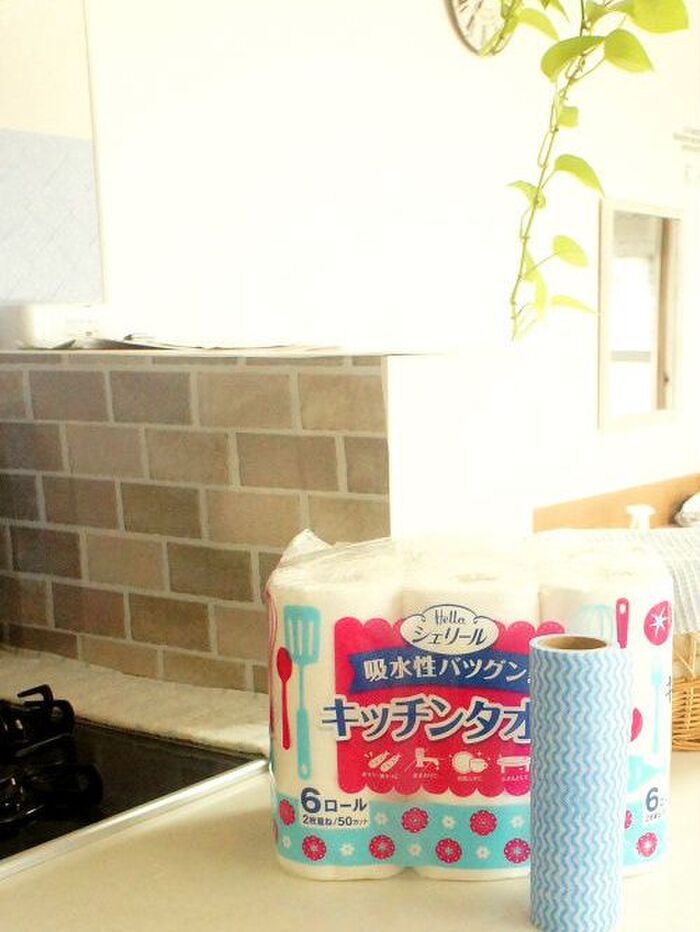 面倒な家事のハードルを下げる! キッチンペーパーとニトリの台ふきん