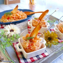 100均のガラス食器と陶器の重ね合わせでおもてなし♪