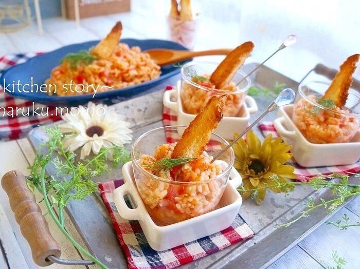 100均のガラス食器と陶器の重ね合わせでおもてなし♪