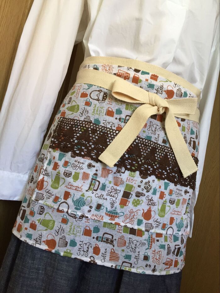 てぬぐい de カフェエプロン♪