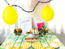 100均テーブルクロスが大活躍☆夏にぴったりトロピカルパーティー!