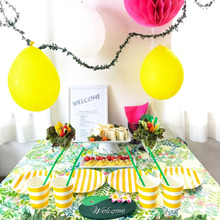 100均テーブルクロスが大活躍☆夏にぴったりトロピカルパーティー!