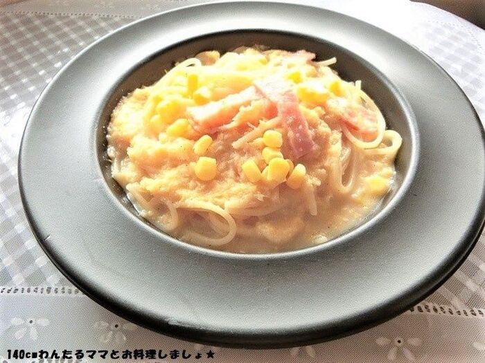簡単★コーンクリームの冷製スープパスタ