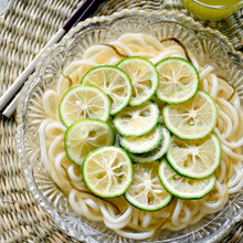 爽やすぎてたまらなーい♥青ゆず♥のっけうどん♥塩昆布味【*味付けひとつ *さっぱり *旨味満載】3分