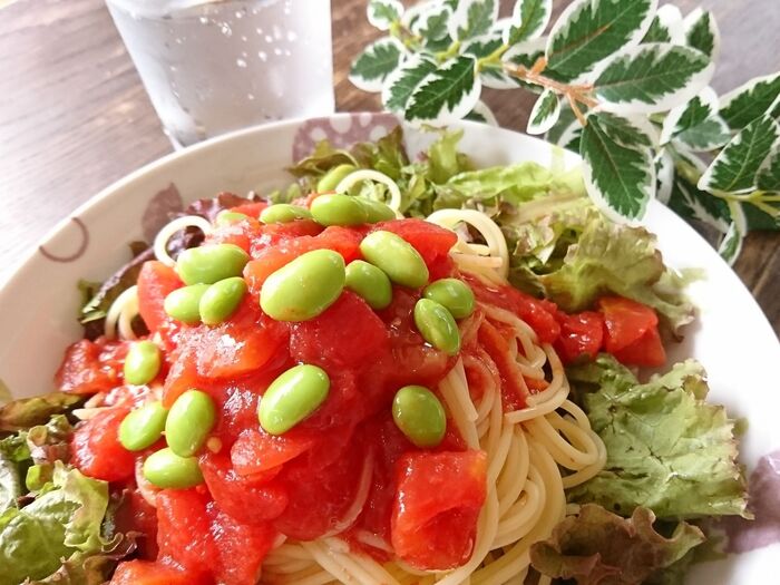 ☆3ステップ☆夏野菜で簡単さっぱり夏の冷たいパスタ