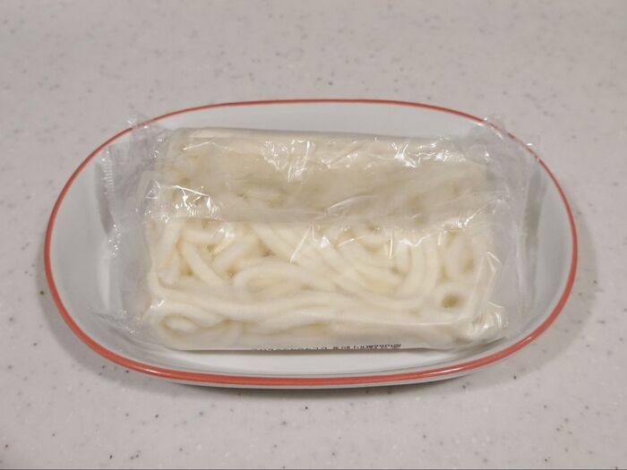 うどんにのせて完成です!