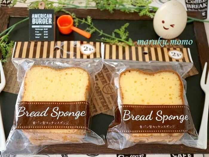 100均キャンドゥーの食パン型スポンジがリアル過ぎる♪