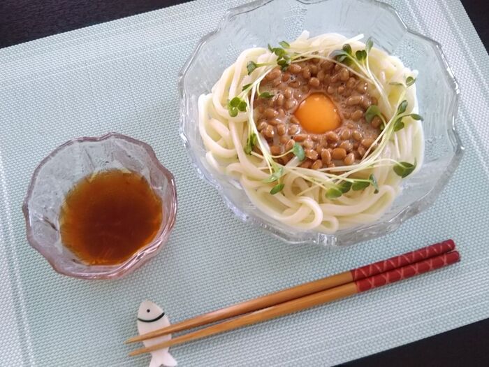 ♡大人女子のワサたま納豆うどん♡ ~火いらず簡単レシピ~