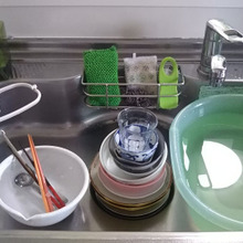 シャンパングラス方式と洗い桶を利用して 食器洗いを効率的に
