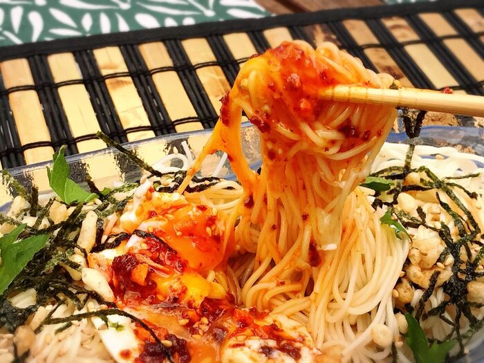 卵黄と絡めて美味しい♪