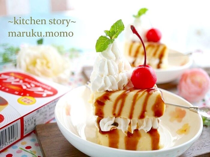 簡単!市販のプリンの素で焼かない『プリンケーキ』