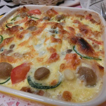 ズッキーニでくるくるきのこ巻き☆ レンジとグリルで時短キッシュ