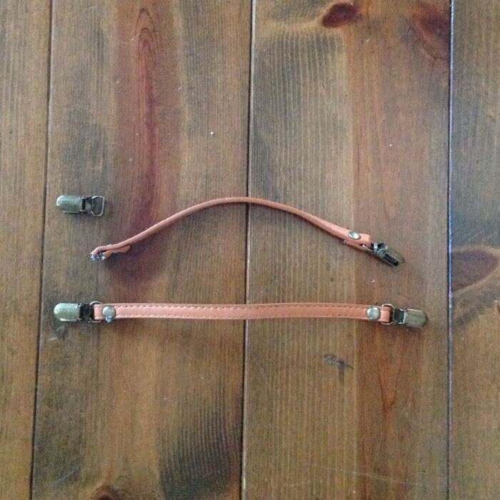 かばんの持ち手をカットします