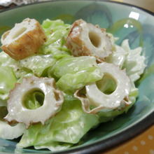 5分以内☆ レンチンキャベツとちくわの柚子胡椒マヨあえ