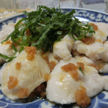 鶏むねでしっとり&とぅるん♪ 梅じそポン酢で水晶鶏