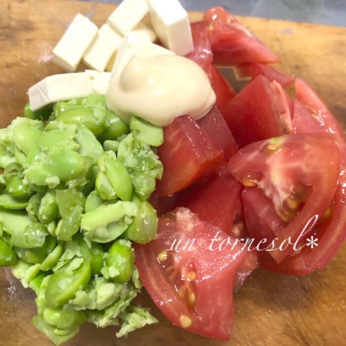 ③混ぜるとトマトの水分がでるので、食べる直前がオススメ☆