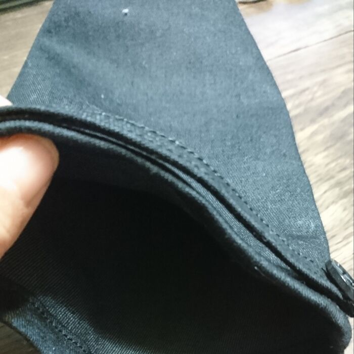 口は三つ折りミシン縫い