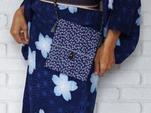 ダーダーダッと3ヶ所縫えば完成!手ぬぐいで大人浴衣ポシェット(仕切り付き)