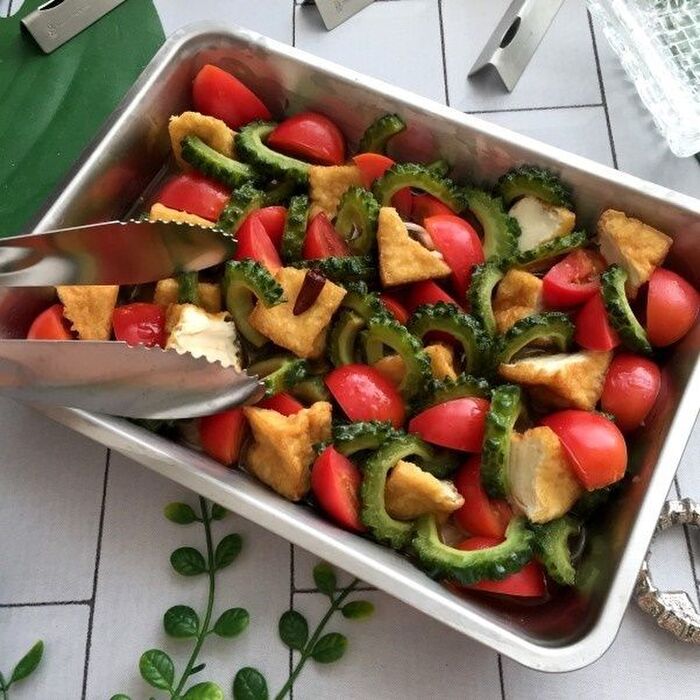 夏バテ予防に!ゴーヤと厚揚げ トマトのマリネ