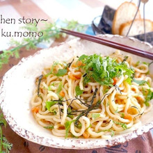 超ズボラ飯!お皿の上で調理完成★タラコパスタ風冷やしうどん