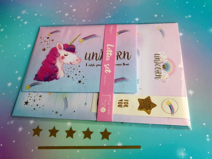 夢かわユニコーン♡セリアのレターセット♡