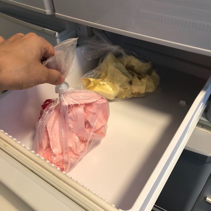 ★撮影用に、ビニール袋の中には色紙を入れてます。