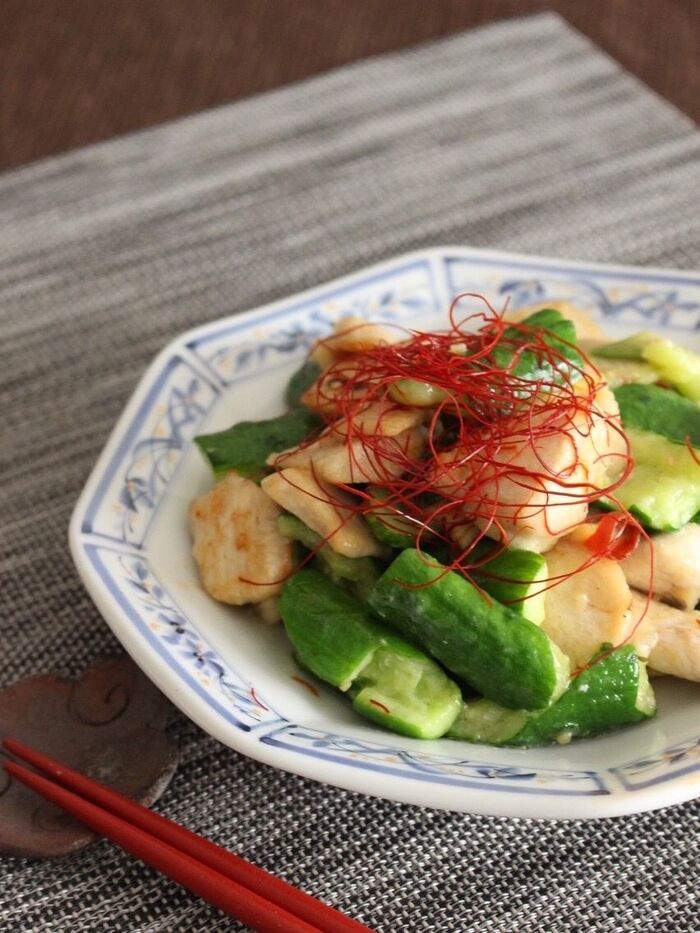 簡単美味しいきゅうりと鶏肉のスタミナ炒め/食材2つ