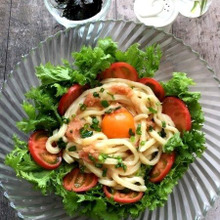 釜揚げ風な明太子たまごうどん