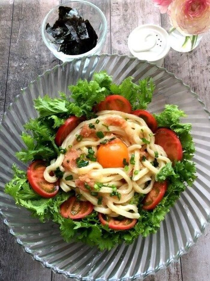 釜揚げ風な明太子たまごうどん
