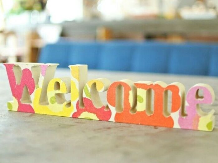 アルファベットオブジェのデコパージュ方法