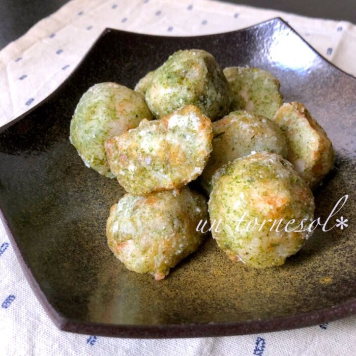 【材料3つでホクホク食感】お弁当にもオススメ‼里芋のガーリック磯辺揚げ