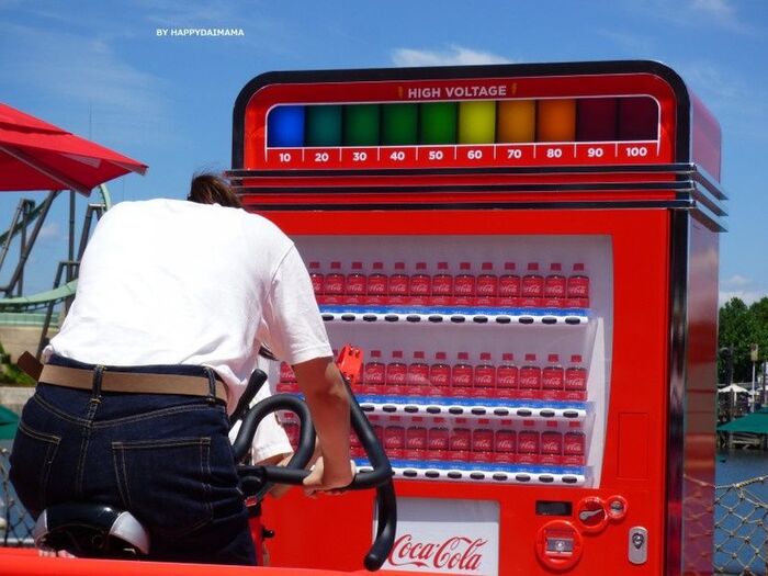 自転車漕がないと買えない自販機