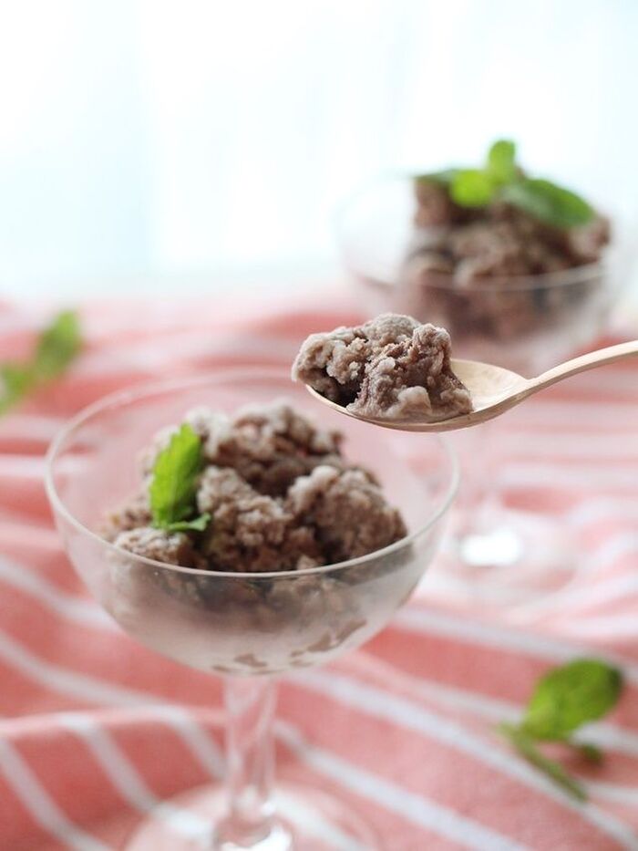 材料4つ・作業時間10分♪絶品ココアミントシャーベット