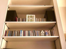 レール式移動棚で♪ステレオを頭上にあげてスッキリ!