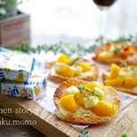 トースターで焼くだけ!サクバリッ★餃子の皮で作れるチーズオードブル♪2種類(ポイントはオイルと蜂蜜!