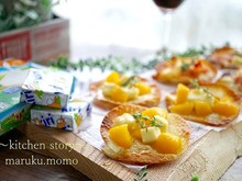 トースターで焼くだけ!サクバリッ★餃子の皮で作れるチーズオードブル♪2種類(ポイントはオイルと蜂蜜!