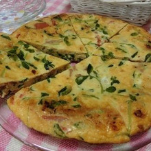 やきとり缶で楽々☆ 混ぜて焼くだけのスパニッシュオムレツ