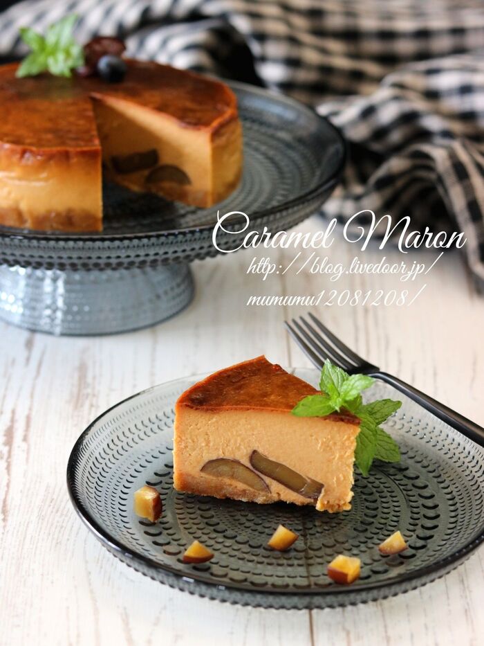 キャラメルマロンチーズケーキ。