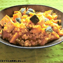 簡単★鶏肉とかぼちゃとコーンのシンプル煮