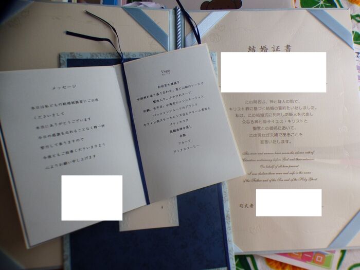 結婚式座席表&結婚証書登場!