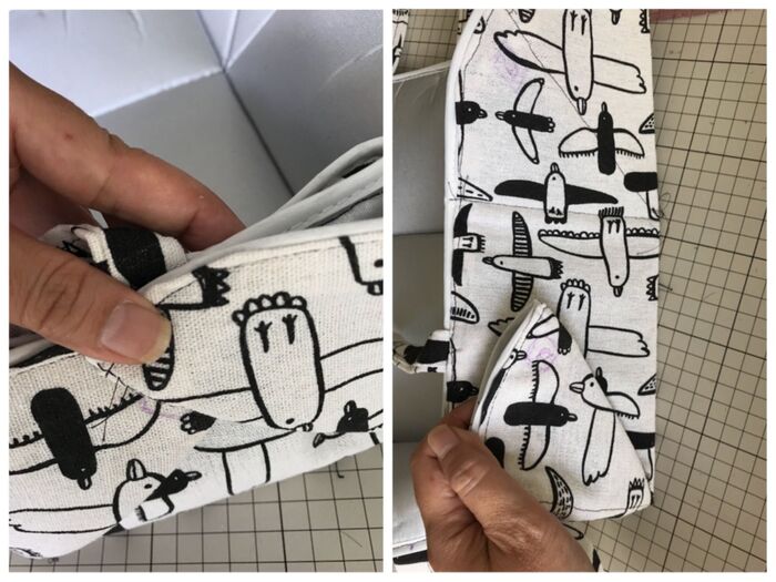 面ファスナーの位置は、折って確認してから!