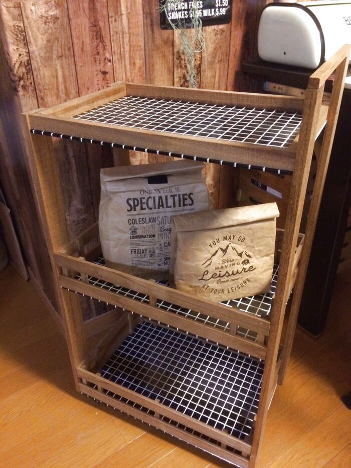 100均すのこでキッチンワゴンDIY☆