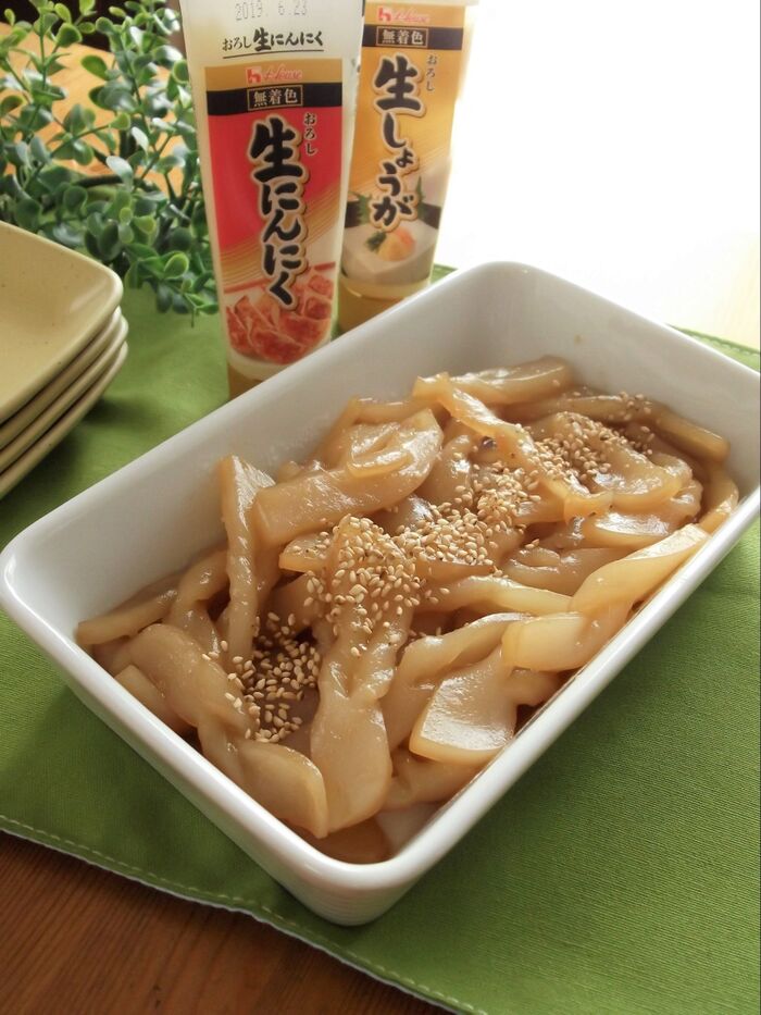 最初に乾煎りするのがポイント!おつまみにもおかずにも♪香味甘辛こんにゃく