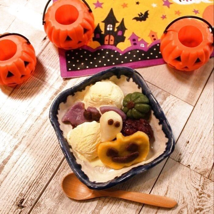 子どもと一緒に作ろう★ハロウィン白玉パフェ