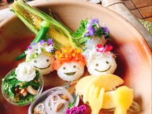 ニコニコアフロヘアおにぎりのモリモリ朝ごはん