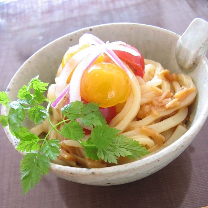簡単!時短レシピ「なめたけうどん」