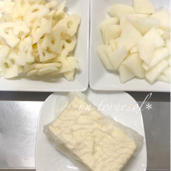 ①れんこんは食感が残るぐらい!