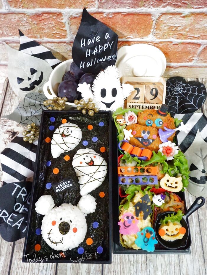モノトーンHalloween?お弁当